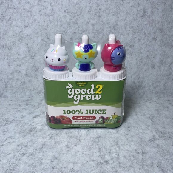 NEW 3 Pk Good 2 Grow Juice Topper Gabby's Dollhouse DJ MerCat Cakey Sealed Full - Picture 1 of 5